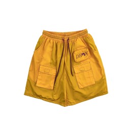 Design yellow elastic rope slash pants custom fashion bag men's slant pants shorts multi-pocket design embroidered logo slant pants design company H276 Design yellow elastic rope slash pants custom fashion bag men's slant pants shorts multi-pocket design embroidered logo slant pants design company H276